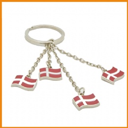 Danish Flags Charms Key Ring